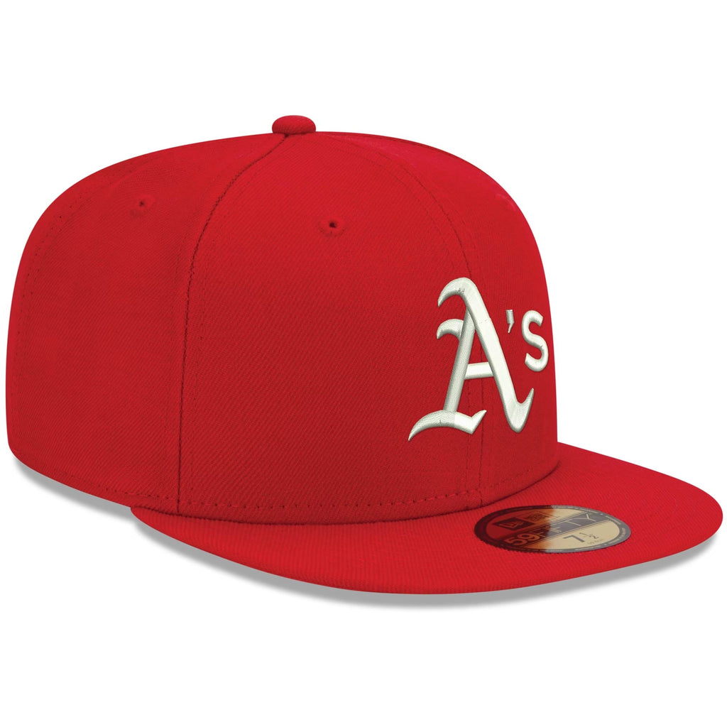 Men's Athletics Red &amp; White Logo Fitted Baseball Hat
