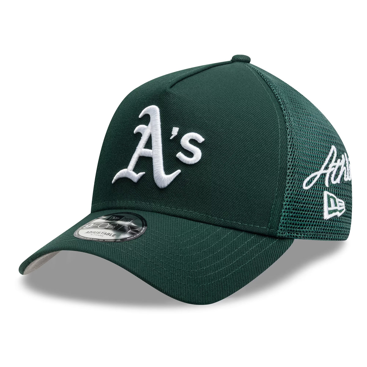 Men's Green Athletics Side Script Trucker Hat – Adjustable Baseball Cap